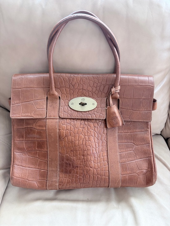 Mulberry Handbags - Mulberry Brown Croc-Embossed Leather Satchel